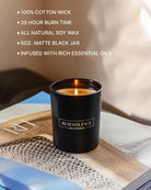 Clearance Candles Rose & Sandalwood Scented Candle | Soy Candles, Black Candle for Home | Gifts for Women and Men | Home Fragrance | Aromatherapy | 6Oz