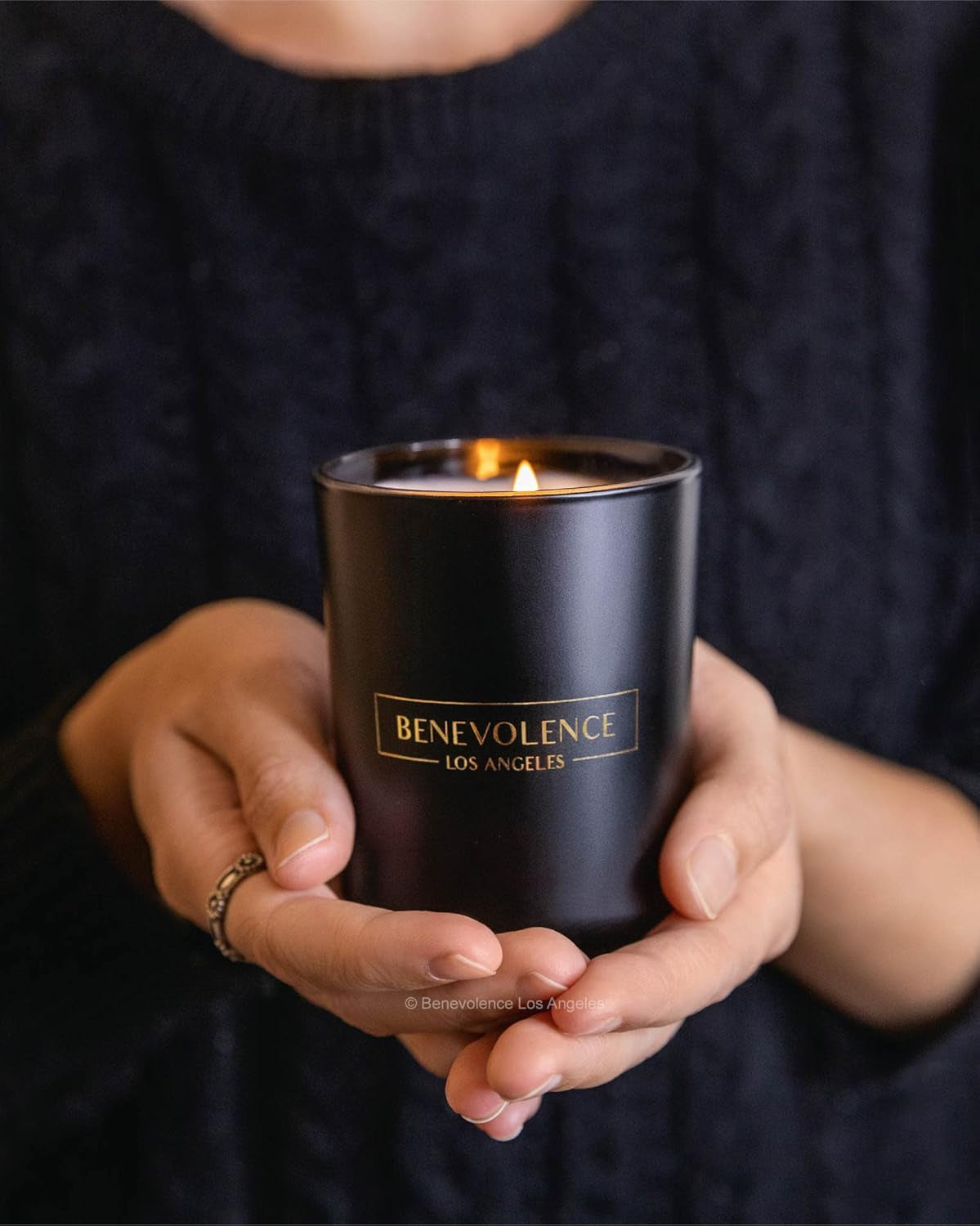 Clearance Candles Rose & Sandalwood Scented Candle | Soy Candles, Black Candle for Home | Gifts for Women and Men | Home Fragrance | Aromatherapy | 6Oz