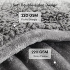 Sherpa Fleece Weighted Blanket 15 Lbs for Adult, Flannel Cozy Plush Bed Blankets, Fuzzy Sherpa Weighted Blankets Full Size, Minky Soft Blanket for Sofa Bed, 48 X 72 Inches, Grey