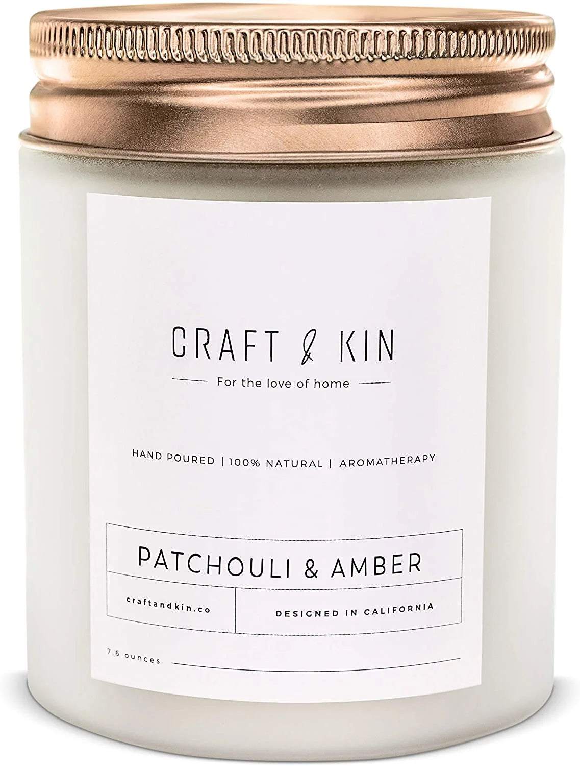 Aromatherapy Soy Scented Candles - Patchouli & Amber (8 Oz)