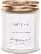 Aromatherapy Soy Scented Candles - Patchouli & Amber (8 Oz)