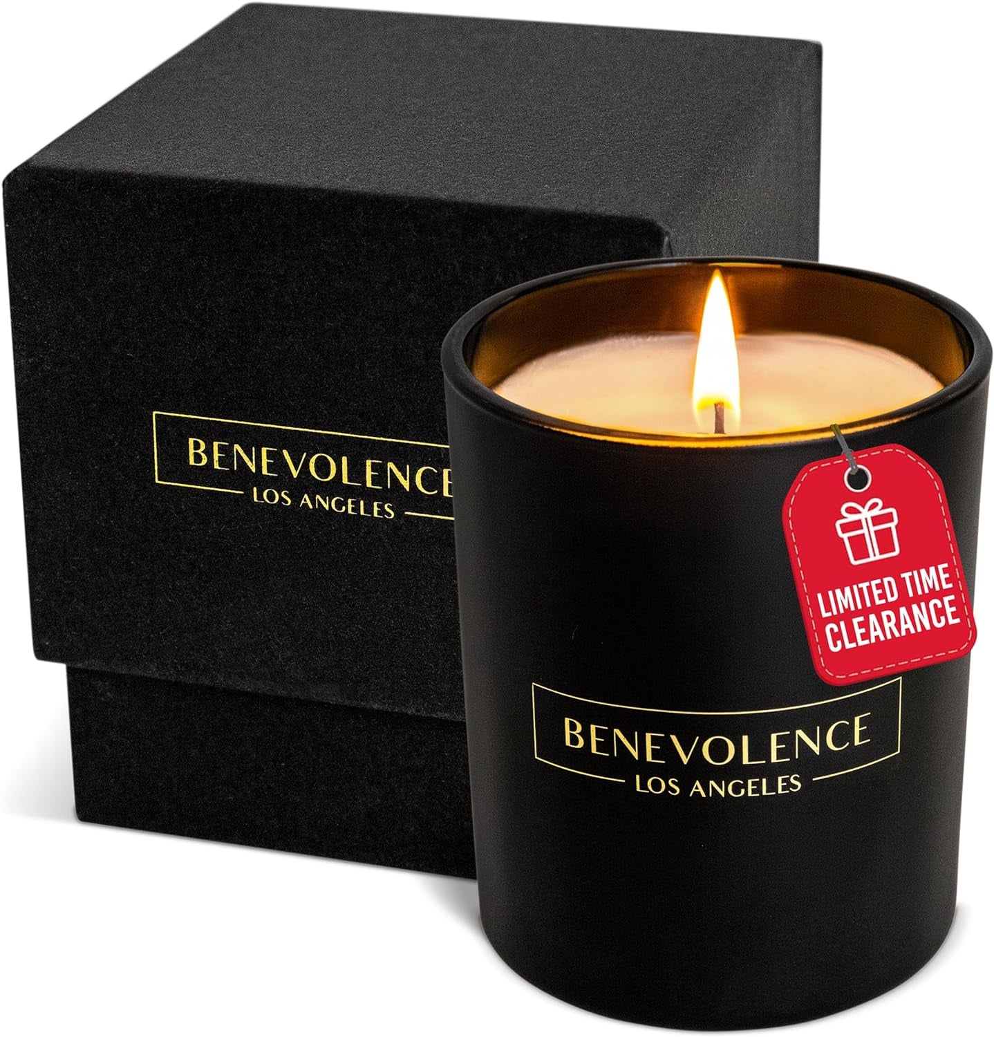 Clearance Candles Rose & Sandalwood Scented Candle | Soy Candles, Black Candle for Home | Gifts for Women and Men | Home Fragrance | Aromatherapy | 6Oz