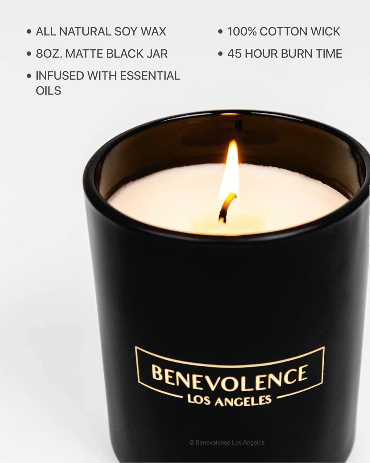 Rose & Sandalwood Scented Candle | Soy Candles, Black Candle for Home | Gifts for Women and Men | Home Fragrance | Aromatherapy | 8Oz, 45 Hour Burn