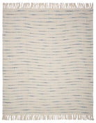 Deep Ombre Striped Handmade Woven Throw Blanket with Fringe