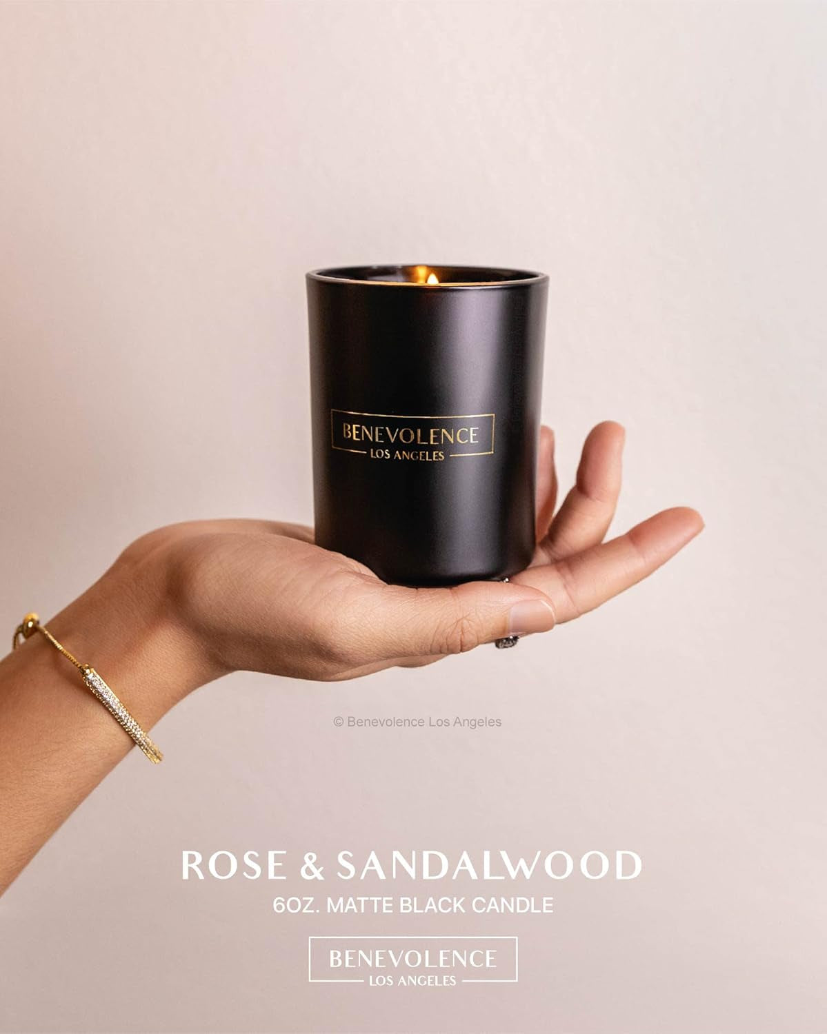 Clearance Candles Rose & Sandalwood Scented Candle | Soy Candles, Black Candle for Home | Gifts for Women and Men | Home Fragrance | Aromatherapy | 6Oz
