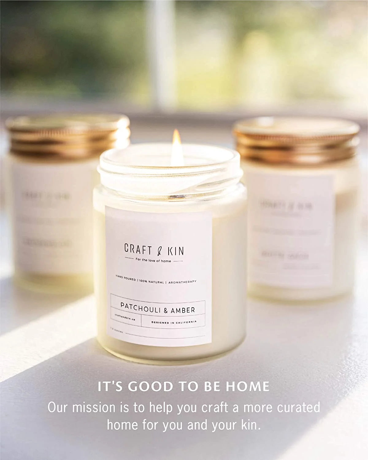 Aromatherapy Soy Scented Candles - Patchouli & Amber (8 Oz)