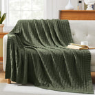 100% Cotton Knitted Throw Blanket Couch Cover Blanket(50 X 60 Inches, Green Forest)