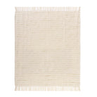 Deep Ombre Striped Handmade Woven Throw Blanket with Fringe