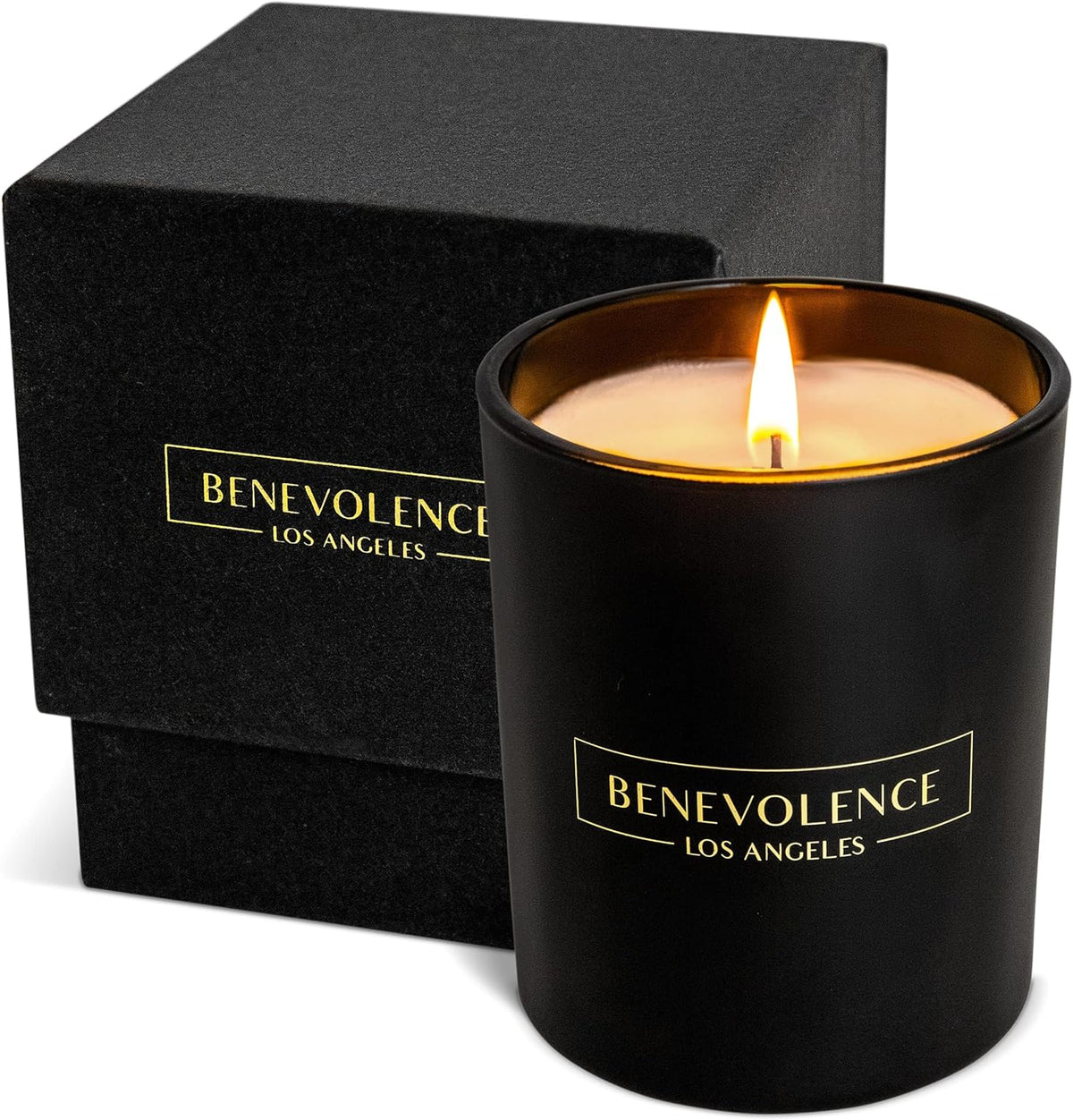 Rose & Sandalwood Scented Candle | Soy Candles, Black Candle for Home | Gifts for Women and Men | Home Fragrance | Aromatherapy | 8Oz, 45 Hour Burn